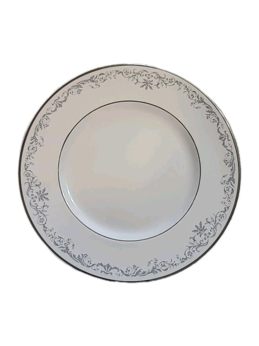 Vintage Gorham Della Regina Dinner Plate 10.5” Bone China England Platinum Trim